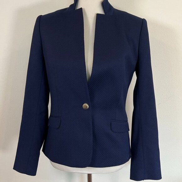 Ted Baker ILLIJ Textured Jacket Cobalt Blue sz 3 - Picture 2 of 8